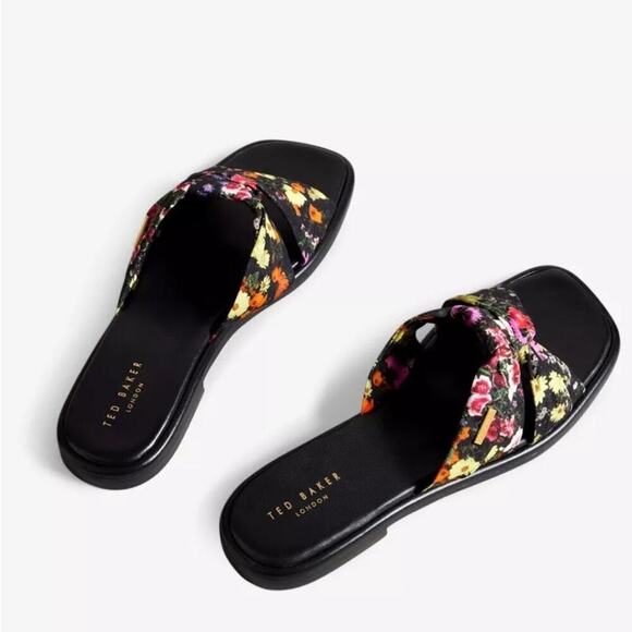 Ted Baker Ashina Floral Print Knot Sandal Size 8.5 - Picture 2 of 13